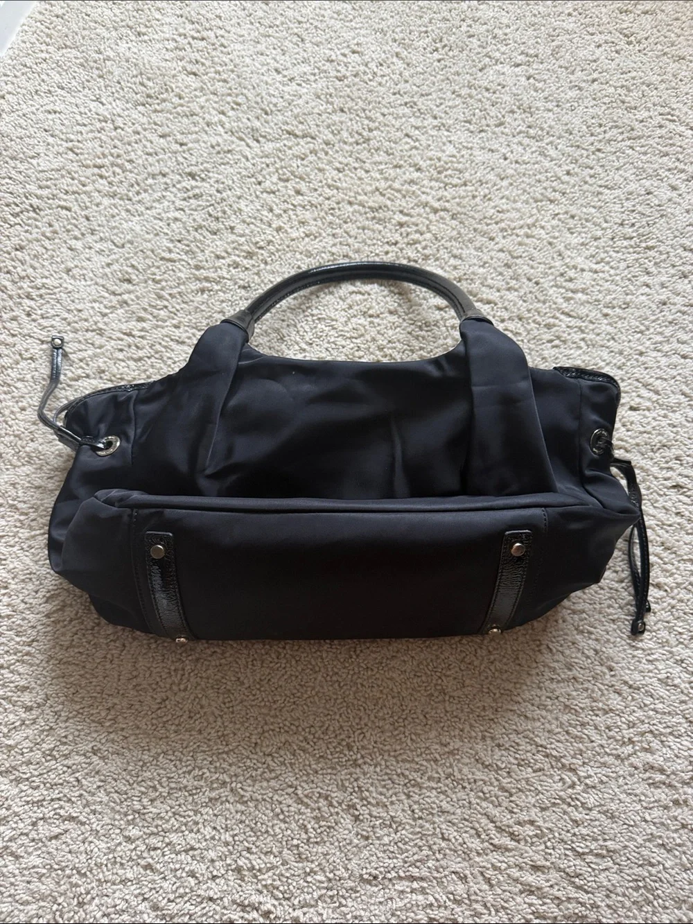 kate spade Black Nylon Shoulder Bag with Patent Trim